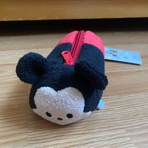 RARE Disney Tsumtsum Mickey Mouse Pencil Case Plush NWT